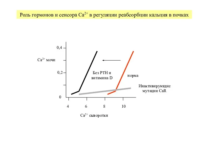 4 6 8 10 норма Без PTH и витамина D Ca2+