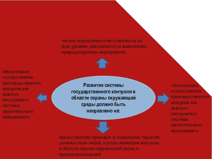 Развитие системы государственного контроля в области охраны окружающей среды должно быть