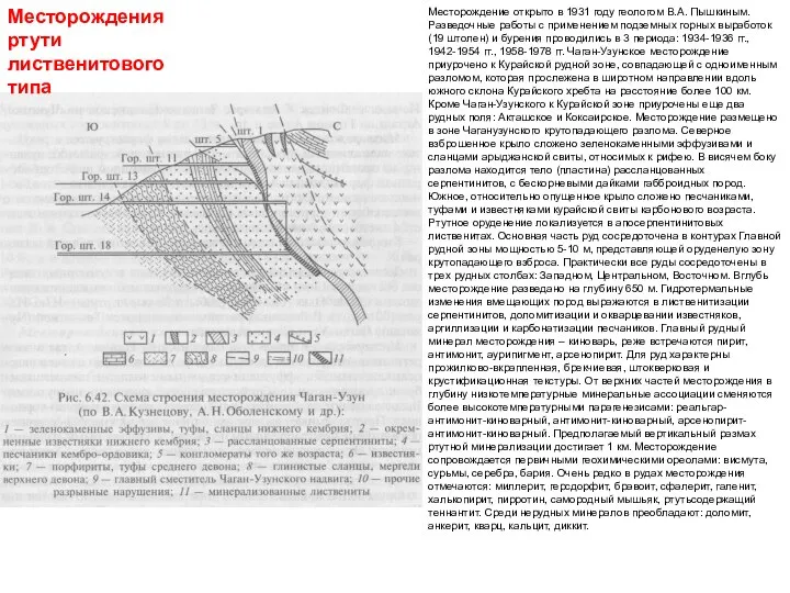 Месторождения ртути лиственитового типа Месторождение открыто в 1931 году геологом В.А.