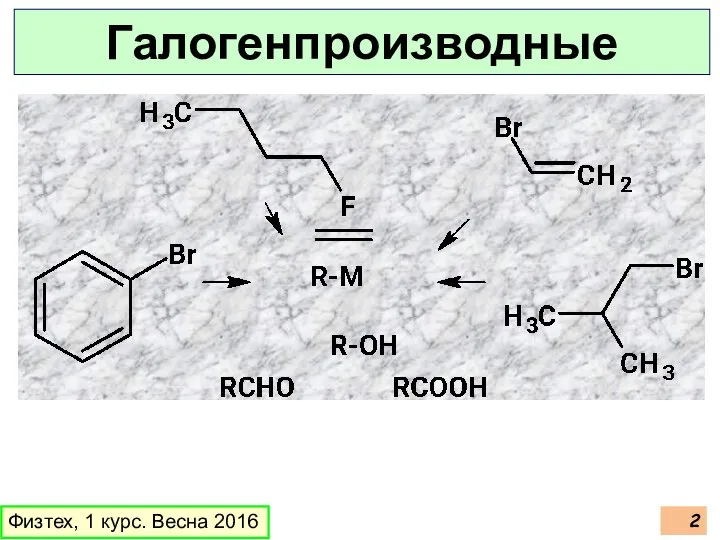 Физтех, 1 курс. Весна 2016 Галогенпроизводные