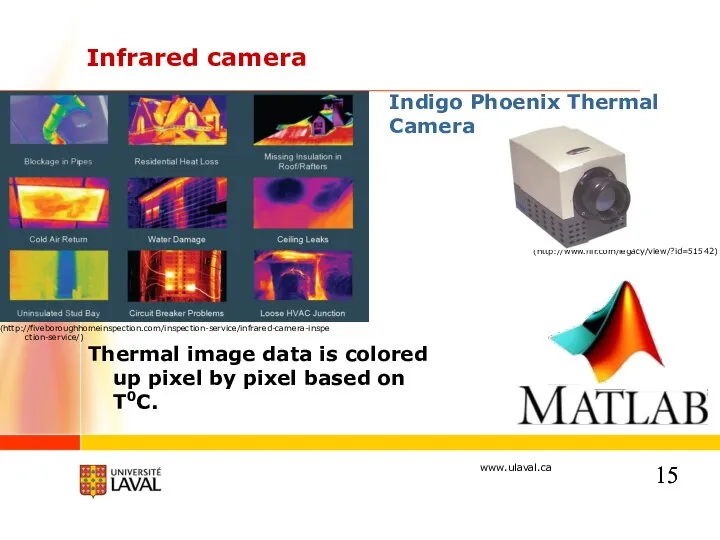 Infrared camera Thermal image data is colored up pixel by pixel