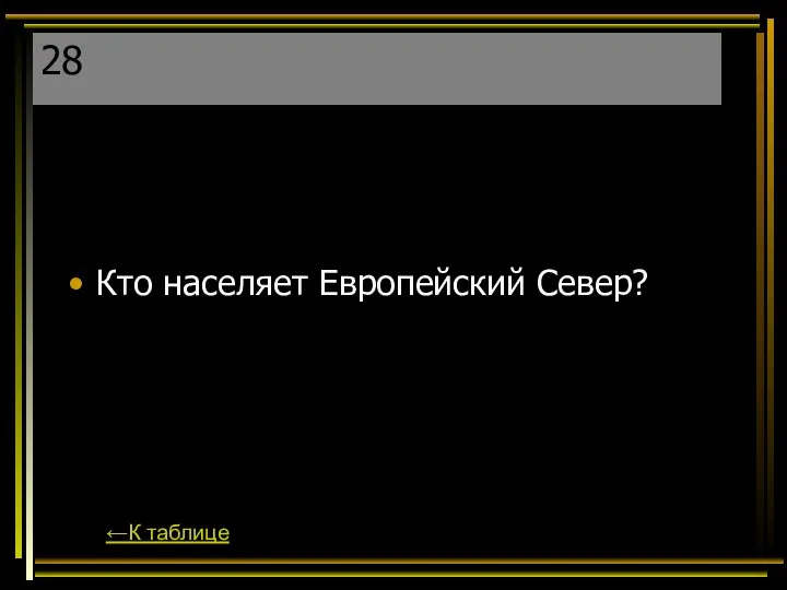 28 Кто населяет Европейский Север? ←К таблице