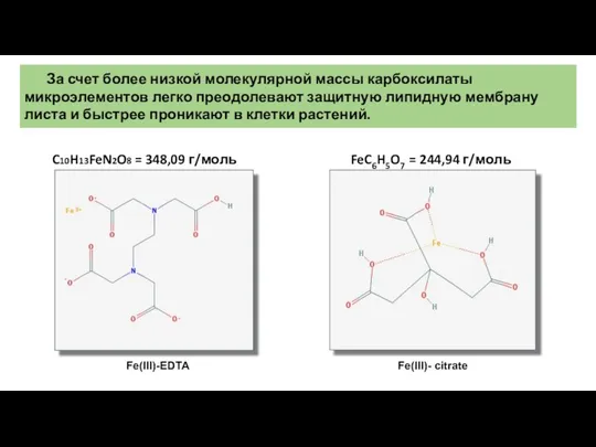 За счет более низкой молекулярной массы карбоксилаты микроэлементов легко преодолевают защитную