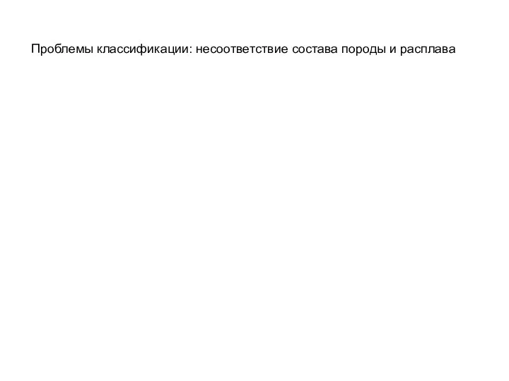 Проблемы классификации: несоответствие состава породы и расплава