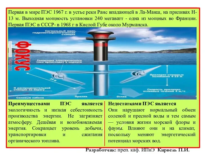 Первая в мире ПЭС 1967 г. в устье реки Ранс впадающей