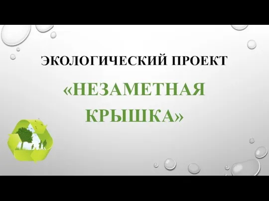 ЭКОЛОГИЧЕСКИЙ ПРОЕКТ «НЕЗАМЕТНАЯ КРЫШКА»