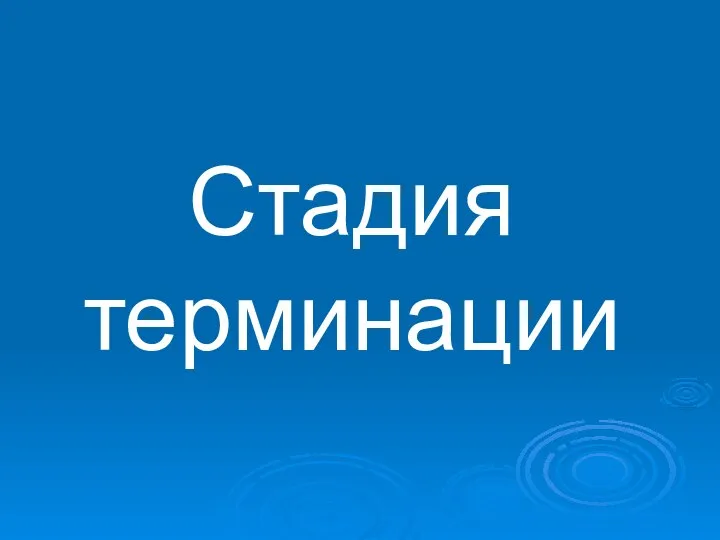 Стадия терминации