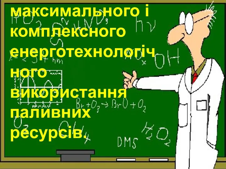 Для вирішення енергетичної проблеми потрібно розробити план максимального і комплексного енерготехнологічного використання паливних ресурсів.