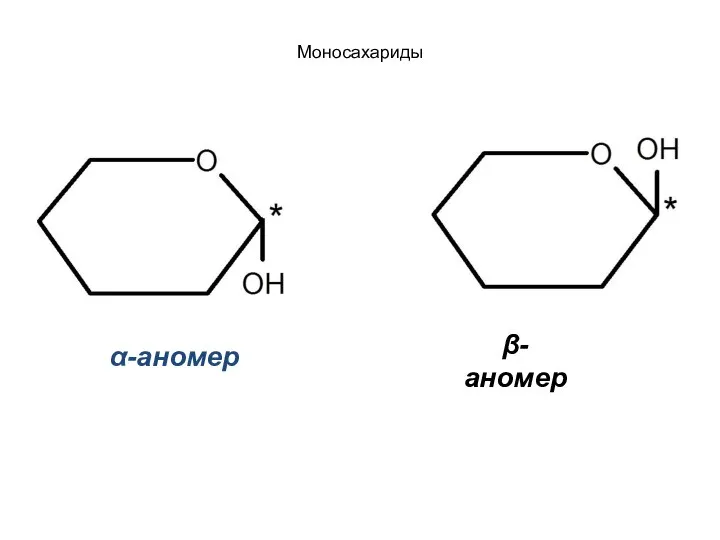 α-аномер β-аномер Моносахариды