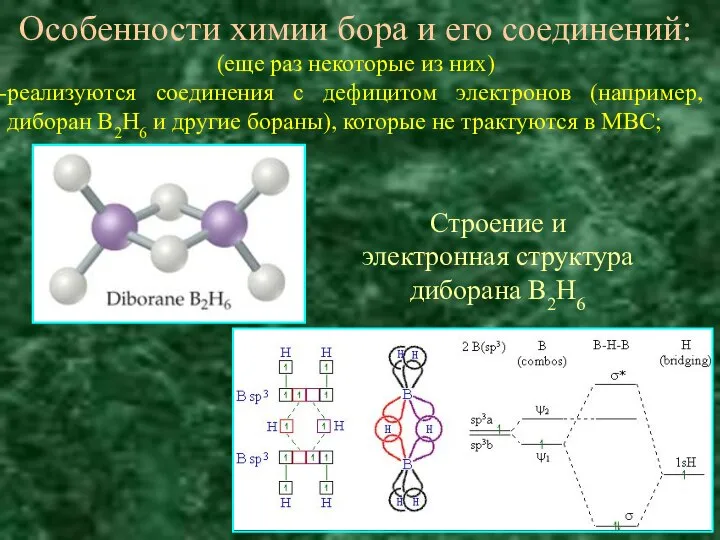 Особенности химии бора и его соединений: (еще раз некоторые из них)