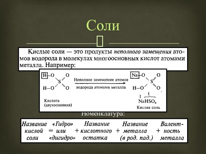 Номенклатура: Соли