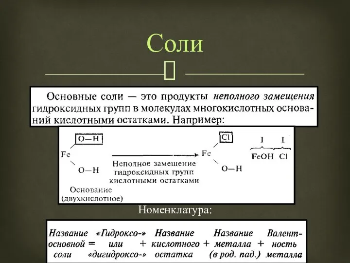 Номенклатура: Соли