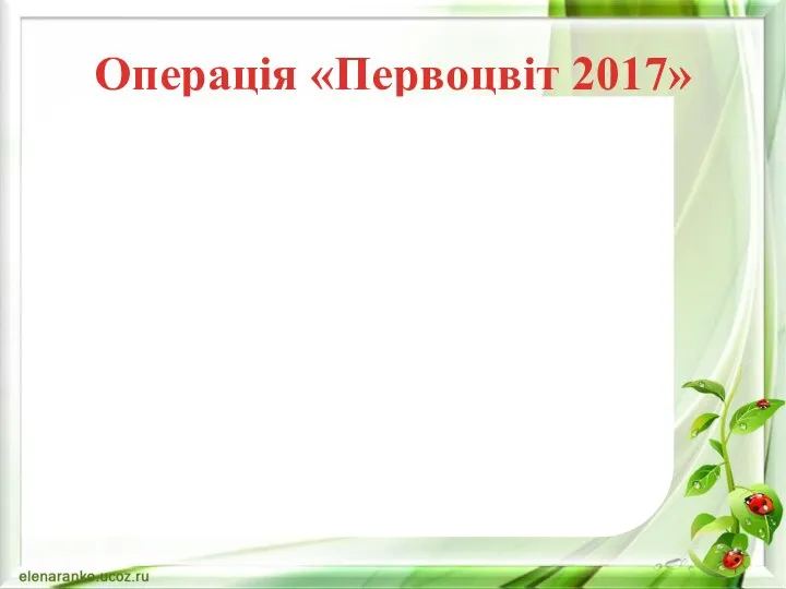 Операція «Первоцвіт 2017»