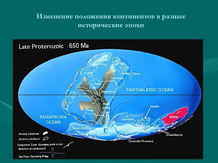 Изменение положения континентов в разные исторические эпохи