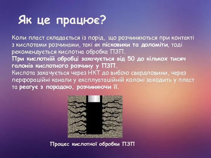 Як це працює? Коли пласт складається із порід, що розчиняються при