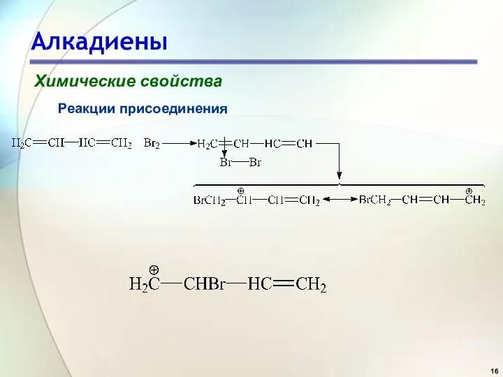 Алкадиены Химические свойства Реакции присоединения