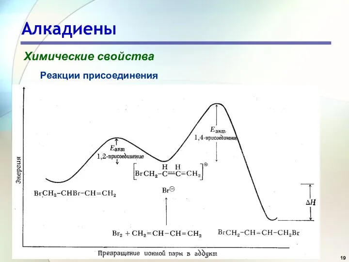 Алкадиены Химические свойства Реакции присоединения