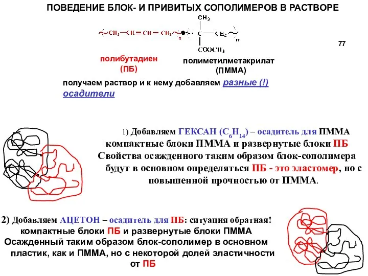 ПОВЕДЕНИЕ БЛОК- И ПРИВИТЫХ СОПОЛИМЕРОВ В РАСТВОРЕ получаем раствор и к