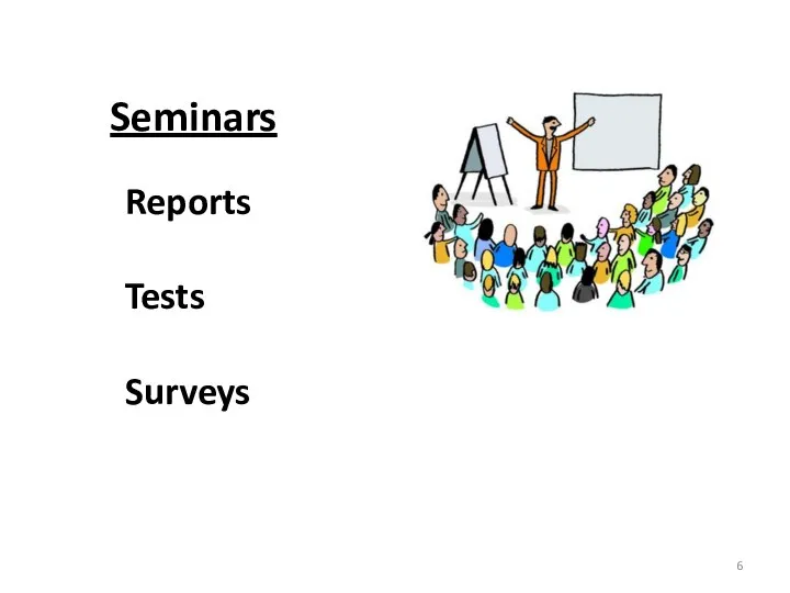 Seminars Reports Tests Surveys