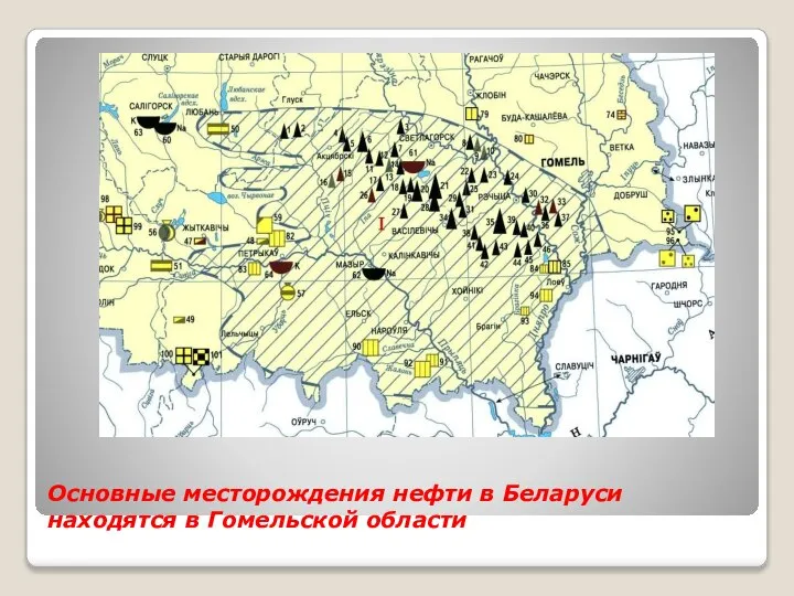 Основные месторождения нефти в Беларуси находятся в Гомельской области