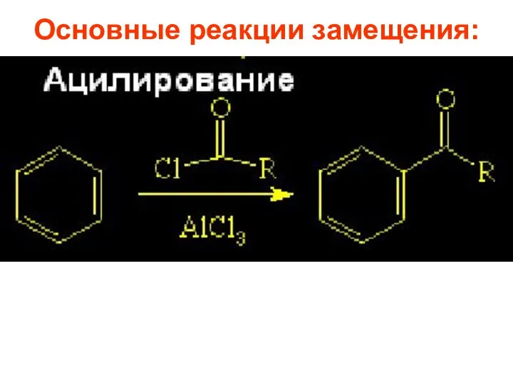 Основные реакции замещения: