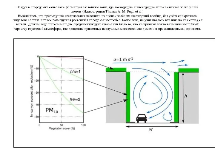 Воздух в «городских каньонах» формирует застойные зоны, где восходящие и нисходящие