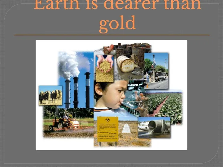 Earth is dearer than gold