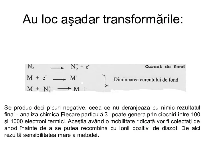 Au loc aşadar transformările: Se produc deci picuri negative, ceea ce