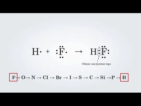 H F + → H F F→ O→ N → CI