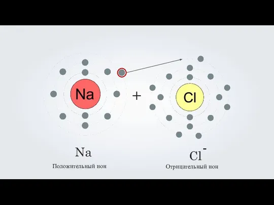 + Na Cl - Положительный ион Отрицательный ион