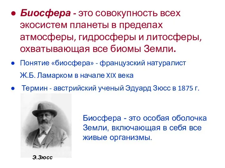 Биосфера - это совокупность всех экосистем планеты в пределах атмосферы, гидросферы