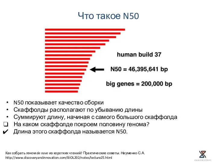 Что такое N50 Как собрать геном de novo из коротких чтений?