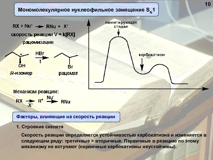 Мономолекулярное нуклеофильное замещение SN1 10