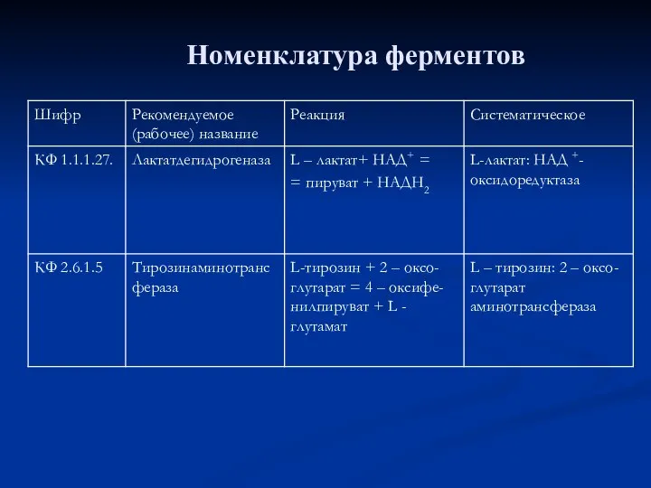 Номенклатура ферментов