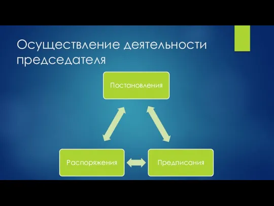 Осуществление деятельности председателя