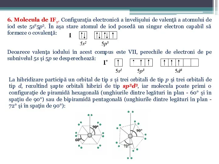 6. Molecula de IF7. Configuraţia electronică a învelişului de valenţă a