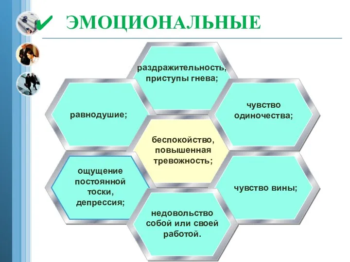 ЭМОЦИОНАЛЬНЫЕ раздражительность, приступы гнева; равнодушие; беспокойство, повышенная тревожность; ощущение постоянной тоски,