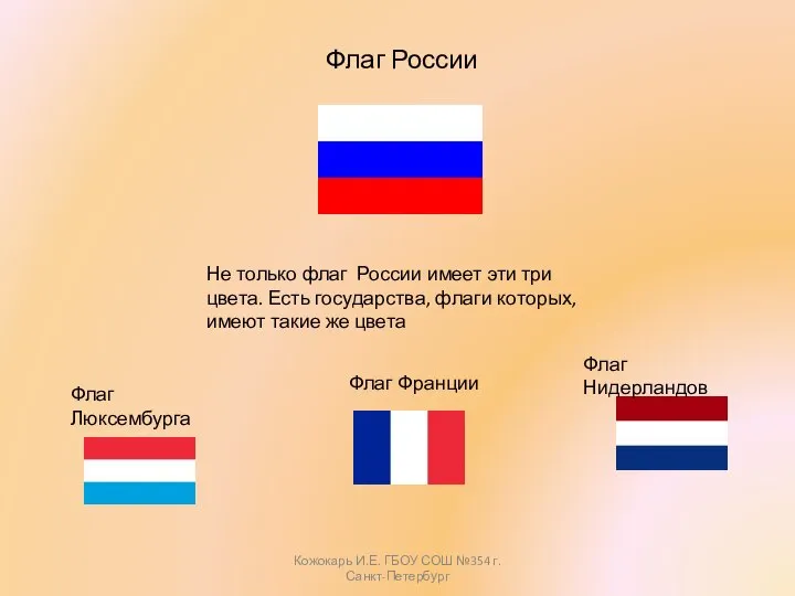 Флаг Нидерландов Флаг Люксембурга Флаг Франции Не только флаг России имеет