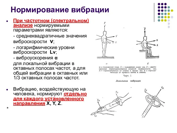 Нормирование вибрации При частотном (спектральном) анализе нормируемыми параметрами являются: - среднеквадратичные