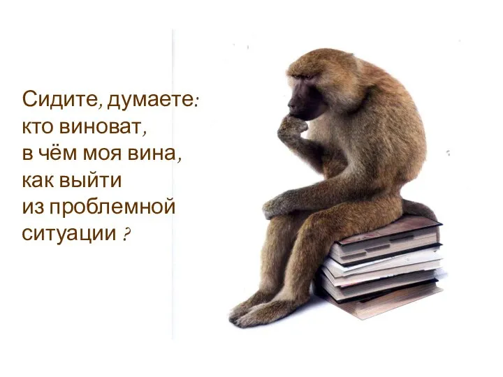 Сидите, думаете: кто виноват, в чём моя вина, как выйти из проблемной ситуации ?