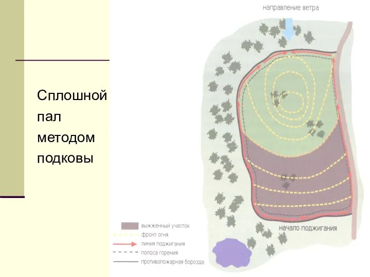 Сплошной пал методом подковы