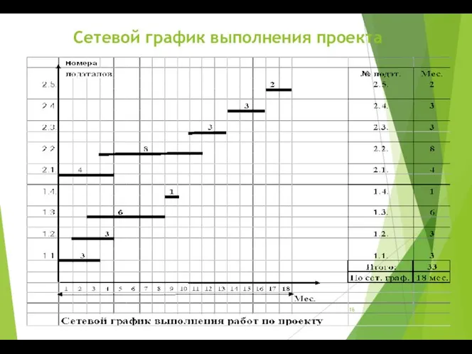 Сетевой график выполнения проекта