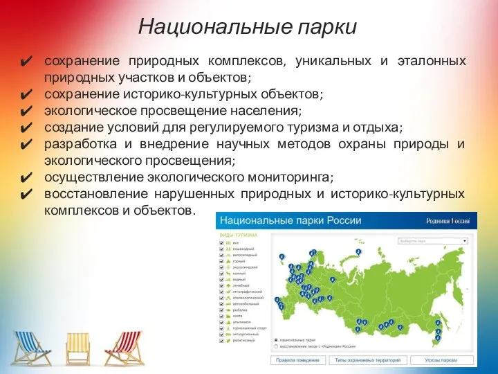 Национальные парки сохранение природных комплексов, уникальных и эталонных природных участков и