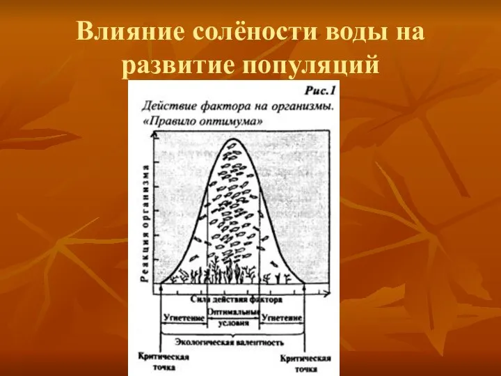 Влияние солёности воды на развитие популяций