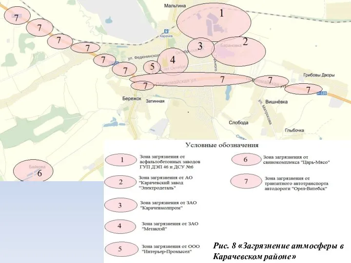 Рис. 8 «Загрязнение атмосферы в Карачевском районе»