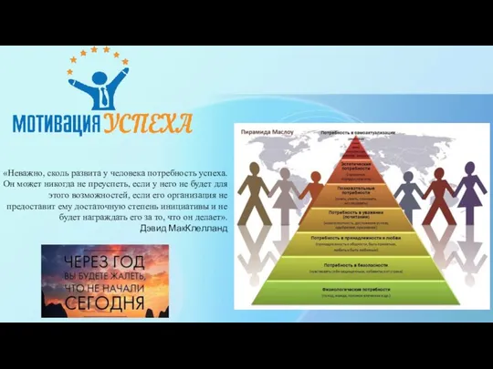 «Неважно, сколь развита у человека потребность успеха. Он может никогда не