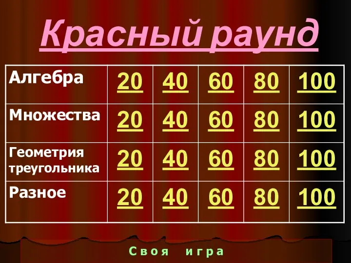 Красный раунд С в о я и г р а