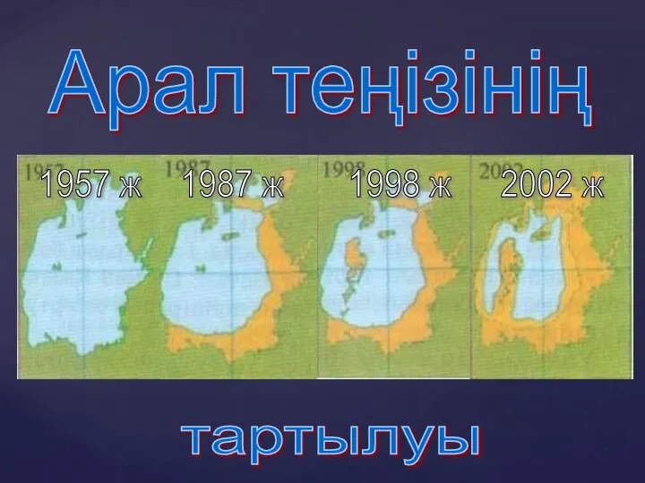 Арал теңізінің тартылуы 1957 ж 1987 ж 1998 ж 2002 ж
