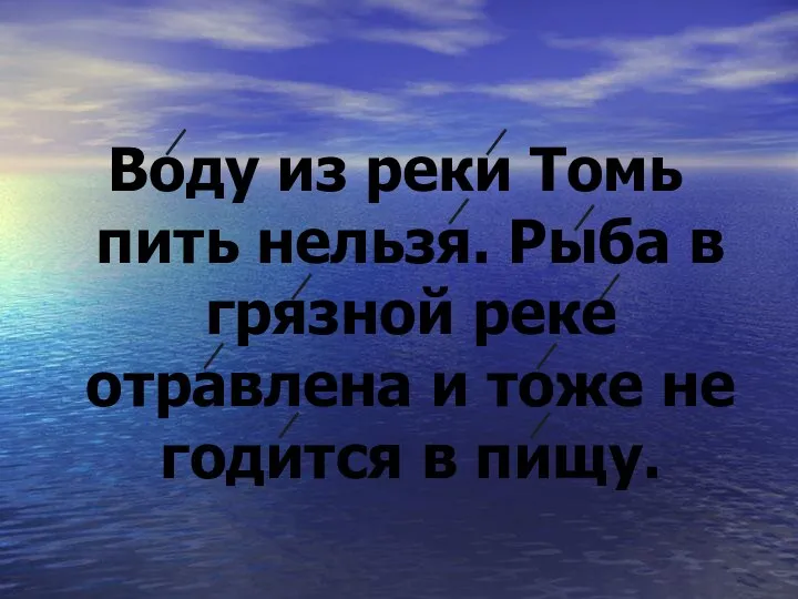 Воду из реки Томь пить нельзя. Рыба в грязной реке отравлена