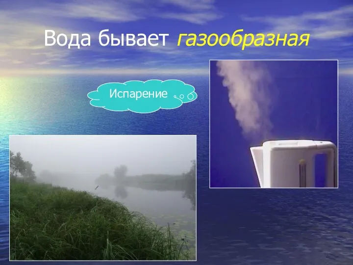 Вода бывает газообразная Испарение